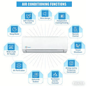 Aire Acondicionado Split de Frecuencia Variable SC, Ahorro de Energía, Refrigeración y Calefacción, R32, US EU A++, 12000 Btu - Product Image 5