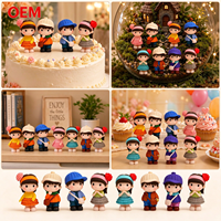 Set Figur Pasangan untuk Hiasan Kue, Miniatur Resin Plastik, Mainan Model Boneka, Dekorasi Kue Pernikahan, Ulang Tahun, Hari Jadi, Taman Peri