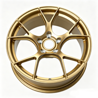 Velg Roda Tempa Aluminium Alloy 18-24 Inch Warna Perunggu Bibir Oranye 5 Lubang Logo Kustom Model Jari-jari Terpisah untuk Mobil Sport SUV Grosir