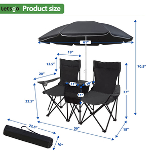 <span class=keywords><strong>Chaise</strong></span> de camping <span class=keywords><strong>pliante</strong></span> portable pour <span class=keywords><strong>adulte</strong></span> avec double parasol, idéale pour la randonnée, le tourisme et la plage, personnalisable en usine - Product Image 3