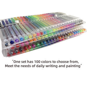 Stylos <span class=keywords><strong>à</strong></span> bille en plastique <span class=keywords><strong>à</strong></span> succès, haute qualité, paillettes fines, 100 couleurs uniques, stylos <span class=keywords><strong>à</strong></span> <span class=keywords><strong>encre</strong></span> gel, ensemble de stylos d'art, livre de coloriage pour enfants, lot de 100 - Product Image 3