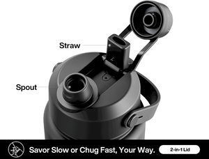 Straw Lid Outdoor Flask 1000ml Stainless Steel <b>Insulated</b> Invisible Integrated Handle Gym Sports Water <b>Bottle</b> - Product Image 3
