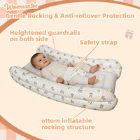 Cama de Viaje Inflable para Niños Pequeños con Protectores de Seguridad, Silla Mecedora, Cama Portátil para Niños, Colchón de Aire para Bebés