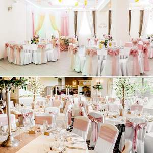 Hồng ghế sashes quan hệ ghế Ribbon cung ghế Bìa ban nhạc cho đám cưới bên lễ - Product Image 3