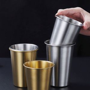 Custom Logo 16oz Stackable Stainless Steel Drinking Cup Reusable Metal Tumbler for Outdoor Promotion - Product Image 4