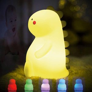 Linda mini luz de noche LED con decoración de dormitorio de Niños de dinosaurio de silicona; Lámpara de plástico con temática de animales para decoración nocturna - Product Image 6