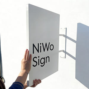 Enseigne de magasin d'extérieur en acier inoxydable, forme personnalisée, enseigne à lame pour la publicité en façade de magasin - Product Image 3