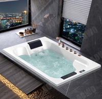 Baignoires à remous en acrylique Yacussi d'intérieur de style Drop-in AOWO couleur personnalisée avec fonction bain moussant 2 personnes