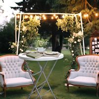 Table pliante portable Moon, hauteur bar, diamètre 80 cm, table ronde résistante aux intempéries pour banquet et réception en plein air