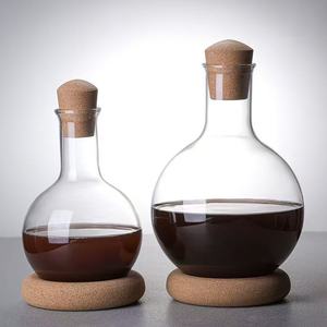 <span class=keywords><strong>Carafe</strong></span> à vin en verre borosilicate soufflé à la main, moderne et luxueuse, durable, avec bouchon et base, 1000 ml et 2000 ml - Product Image 4