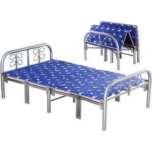 SKY-TOUCH Marco de cama de plataforma de metal de acero resistente 190x90cm Cama individual plegable Configuración sin herramientas Azul-Disponible Double Queen - Product Image 5