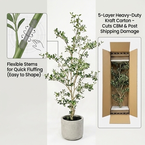 OH ARTS Arbre d'olivier artificiel haut de gamme, réaliste, type Faux Shady Lady Black Olive, en <span class=keywords><strong>pot</strong></span>, avec des branches délicates, pour un style Zen Nordique - Product Image 3