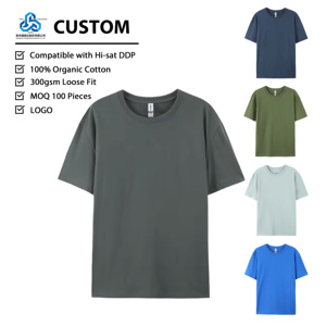 <span class=keywords><strong>Camisetas</strong></span> Personalizadas con Logotipo, <span class=keywords><strong>de</strong></span> Algodón Orgánico, Color Sólido, Transpirables, para Hombre, Paquete Múltiple, Modelo Básico Versátil, para Equipos Deportivos y <span class=keywords><strong>Grupos</strong></span> - Product Image 1