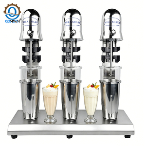 Mélangeur à milkshake commercial QDMECH en acier inoxydable, machine à secouer automatique pour trois tasses de thé au lait - Product Image 1