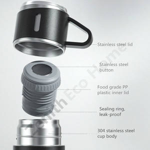Usine Double Paroi 304 En Acier Inoxydable Isolé Fiole À Vide Ensemble Bouteilles D'eau De Sport 3 Couvercles <span class=keywords><strong>Ember</strong></span> Tasse À Café - Product Image 2