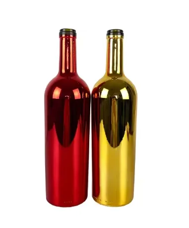 ขวดไวน์แดงสีเขียวโบราณบอร์โดซ์ 750 มล. พร้อมจุกไม้ก๊อก