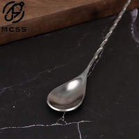 Cuillère à mélanger à long manche en acier inoxydable, accessoires de bar en métal, vente directe usine