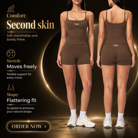 Ensemble deux pièces pour femme : Débardeur de yoga brossé et short push-up, pour activités de plein air, course, fitness et tenue décontractée