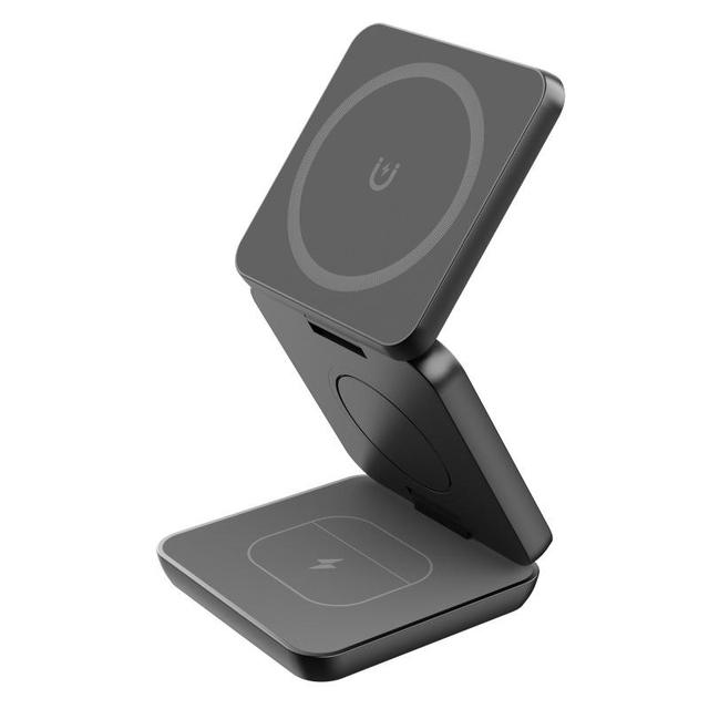 Travel Office Home Use Portable Three-in-One Wireless Charging Stand for 15W Foldable Dual Voltage Charger for Smartphones
