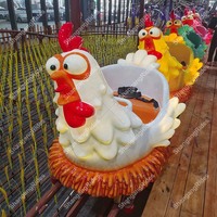 Manège sur rail pour enfants sur le thème de la ferme, 12 places, avec poulailler mignon