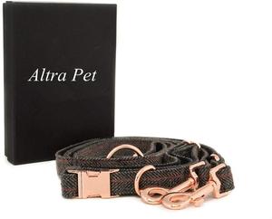 Personalizzata In Oro Rosa Fibbia In Metallo Tweed guinzaglio Del Cane con il collare di Corrispondenza, fatto a mano di Cacca di Cane Supporto del Sacchetto Oro Rosa in <span class=keywords><strong>tessuto</strong></span> tweed - Product Image 3