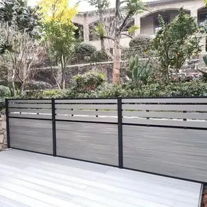 1.8m coestrusione wpc legno composito hepe plastica recinzione impermeabile resistenza ai raggi uv pannelli di recinzione a doghe bordo per giardino esterno