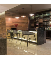 Comptoir de bar en acrylique à surface solide, design de luxe unique en marbre véritable