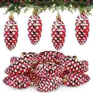 Juego de Adornos Navideños de Bolas de Pino de PVC Ecológicas de Alta Calidad, Estilo Clásico, Impermeables, Impresión Serigráfica, para Interiores/Exteriores - Product Image 4