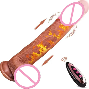 Heißer Silikon-Soft-Dildo Vibrator Teleskopischer Großer Realistischer <span class=keywords><strong>Penis</strong></span> Anal-Butt-Plug Vagina-Stimulator Erotikspielzeug für Frauen - Product Image 1
