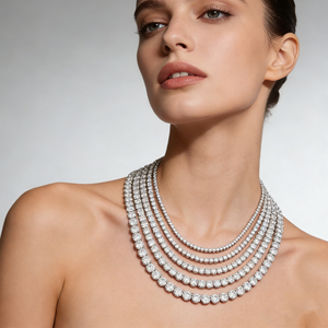 قلادة تنس نسائية متعددة الألوان من الموزانيت 0.1-1 قيراط، مصنوعة من الفضة الإسترلينية عيار 925، مجوهرات راقية للخطوبة والزفاف - Product Image 4