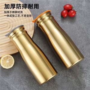 Stainless Steel Cold Water Pitcher 1.0L Gold Single Layer For Home Hotel Restaurant Use - Product Image 1