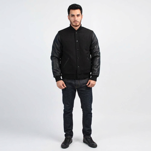 Chaquetas Varsity de Invierno para Hombre, Hechas a Mano, Transpirables, Estilo Universitario de Béisbol, Cuello Alto, 100% Algodón, Diseño Letterman con Logotipo Frontal - Product Image 1