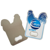 Ouvre-bouteille en métal inoxydable rectangulaire personnalisé avec impression époxy par sublimation, design unique pour une ouverture facile
