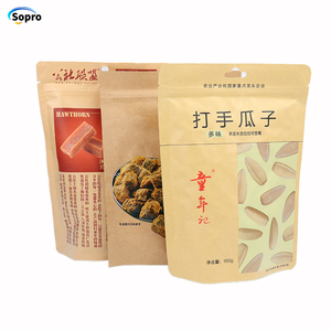 Bán buôn tùy chỉnh in Ziplock Túi giấy Kraft trắng đen với cửa sổ dây kéo không thấm nước cho bao bì hạt thực phẩm trà - Product Image 4