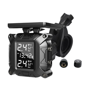 Năng lượng mặt trời sạc không dây xe máy TPMS động cơ lốp áp suất lốp giám sát nhiệt độ hệ thống báo động với 2 cảm biến bên - Product Image 1