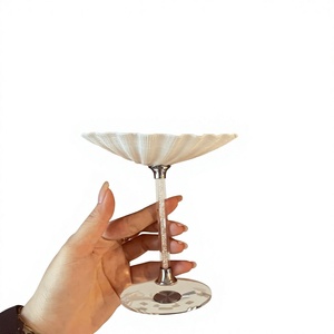 Handmade <b>Plastic</b> Seashell <b>Mug</b> with Tray on <b>Plastic</b> Stand Eco-friendly Bohemian Design Party Decor Gift Item - Product Image 2