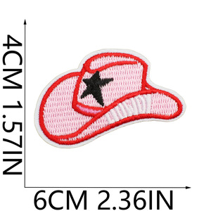 Factory Price Twill West Cowboy Tactical Hook and Loop Badge <b>Patch</b> Pink Iron <b>on</b> Embroidered <b>Patch</b> for Clothing - Product Image 3