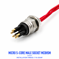 Connecteur sous-marin HYSF SUBSEA MCBH5M Micro 5 broches mâle traversant, étanche, 7/16-20UNF, pour prise électrique ROV AUV PCB