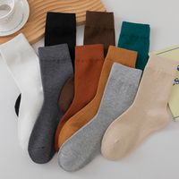 Chaussettes minimalistes pour femmes, couleur unie, épaisses, tricotées, chaudes, en fausse laine, pour l'automne et l'hiver, usage quotidien, randonnée et style décontracté