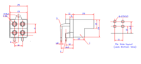 Borne de connexion à vis en alliage de zinc plaqué argent à 4 broches pour amplificateur de puissance 12V sur carte PCB