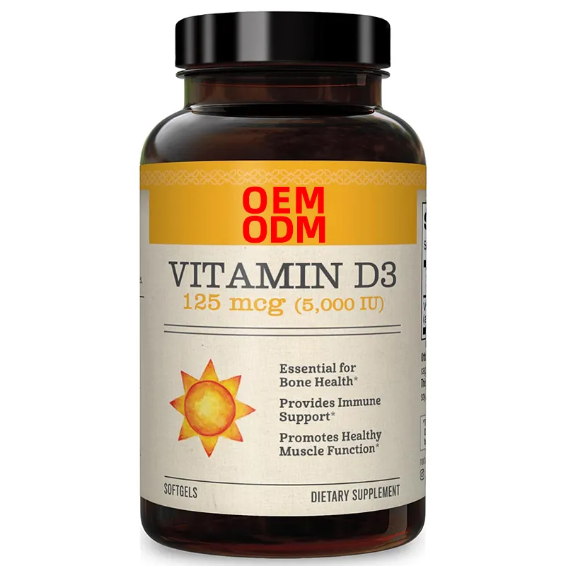 Bulk Vitaminesupplement Veganistisch Voor Een Gezonde Spierfunctie En Immuunondersteuning Vitamine D3 5000iu Vitamine D3 K2 Softgel Capsule