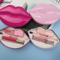 Kit de gloss à lèvres en gros, marque privée, rouge à lèvres liquide, ensemble crayon à lèvres 3-en-1, emballage en forme de bouche, cosmétique longue tenue pour les lèvres