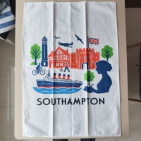 Serviettes de cuisine personnalisées imprimées numériquement de qualité supérieure, en mélange coton-lin, avec logo personnalisé, motif de dessin animé, marque privée