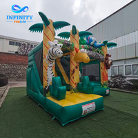 Château Gonflable Commercial Robuste en PVC, Combo Toboggan et Structure de Rebond pour Enfants, Idéal pour la Location Événementielle
