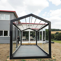 Toit incliné triangulaire Structure en acier Mobile Portable modulaire Pack plat Micro préfabriqué moderne conteneur Immeuble de bureaux Appartement