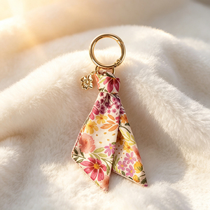 Porte-clés en soie tissée tendance moderne, breloque pour sac féminin, porte-clés de voiture, accessoire quotidien - Product Image 1