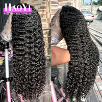 Peluca frontal de encaje HD 13x6 de 32-36 pulgadas con ondas de agua, pelucas rizadas birmanas de cabello humano con ondas profundas, pelucas pre-arrancadas sin pegamento HD con cierre 5x5