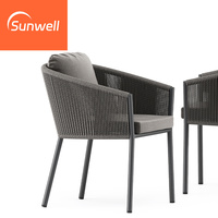 Chaise empilable imperméable de loisirs de jardin extérieur Chaise de café de thé Mobilier d'extérieur Chaises de patio en aluminium
