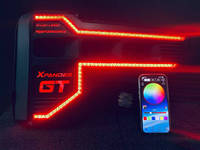 Kit de rétrofit de feux de jour à LED Mitsubishi Xpander avec support de montage de lentille, anneau WRGB, DRL à commutation, 12V, IP67