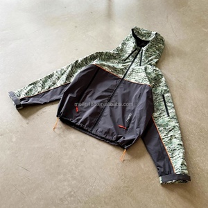 Vestes en nylon camouflage patchwork personnalisées pour hommes, de haute qualité, coupe-vent, imperméables, veste coupe-vent en nylon - Product Image 1